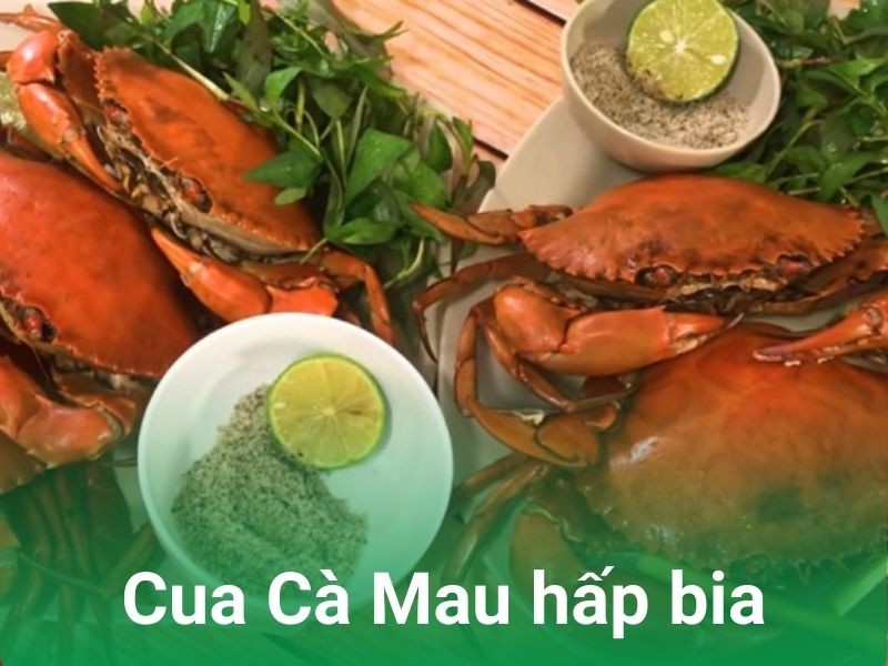 Cua Cà Mau hấp bia gừng sả thơm lừng