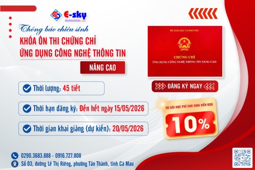 Lớp học ứng dụng công nghệ thông tin nâng cao tại BDU Cà Mau