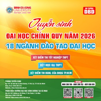 BDU Cà Mau thông báo tuyển sinh Đại học chính quy năm 2026