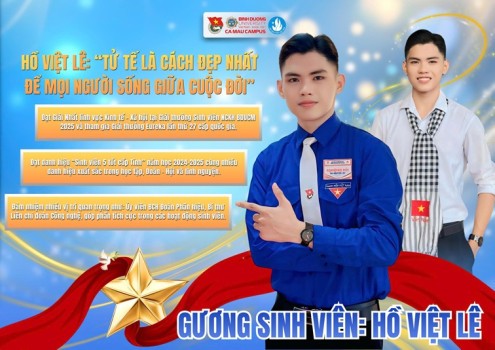 Hồ Việt Lê – Gương sáng sinh viên BDU Cà Mau