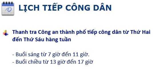 Hình ảnh lịch tiếp công dân của công an