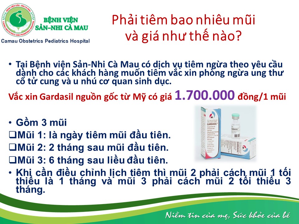 Vắc xin ngừa ung thư cổ tử cung được tiêm tại Bệnh viện Sản Nhi Cà Mau