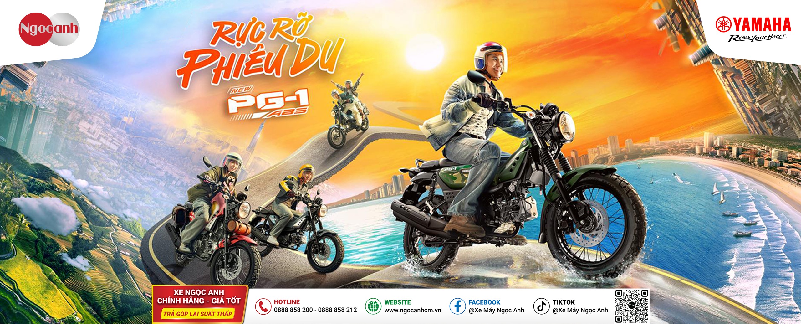 Một mẫu xe Yamaha PG-1 ABS 2025 màu xanh rêu cá tính
