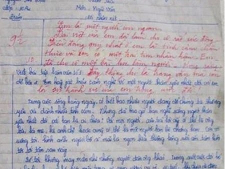 Bài văn viết về bố làm nghề xe ôm của Nguyễn Thị Hậu đạt 9,5 điểm