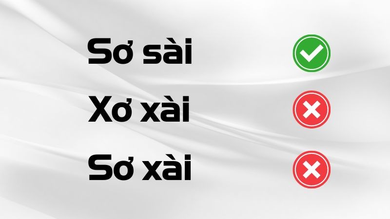 Hình ảnh minh họa sự nhầm lẫn giữa các từ sơ sài, sơ xài và xơ xài
