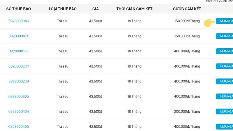 Mua trực tuyến qua VinaPhone - Bước 4